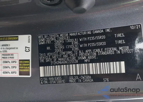 2022 Lexus Rx 350 z USA, uszkodzony, nr VIN 2T2HZMAA6NC225538